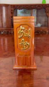 Ống Đựng nhang Bình An khắc nổi chữ mạ vàng sang trọng – bền Đẹp giữ bàn thờ luôn gọn gàng