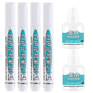 GuangNa 20ML Mực Trắng Dầu Bút Đánh Dấu Bộ 1-7 Chiếc Làm Đầy Sơn Chống Thấm Nước Bút Đánh Dấu Vĩnh Viễn Cho Lốp Xe Và Giấy