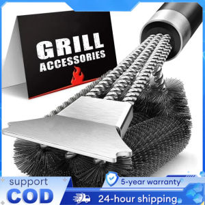 [PREMIUM QUALITY] Kitchen Accessories BBQ Grill Barbecue Kit Cleaning Brush Stainless Steel Cooking Tools Barbecue Gadgets Accessories Bru