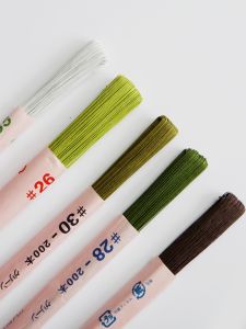 New Version Japan No. 30 No. 35 Middle Rihua Naimi Hook Bouquet Making Flower Stem Paper-Wrapped Iron Wire Handmade DIY Weaving