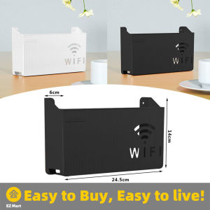【Fast Shipping】 Wireless Wifi Router Storage Box  Wall Hanging Abs Plastic Organizer Box Cable Power Bracket Router Organizer Box Cable Storage LZC-WIFI-Shelf-White