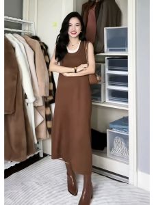 XIYUQI | Sleeveless Pseudo-Two-Piece U-Neck Dress