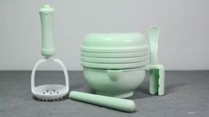 Baby Food Maker Multifungsi Grinding Bowl Alat MPASI Bayi 10 Pcs Set