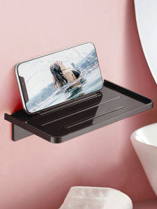 Không Khoan Nhựa Phòng Tắm Điện Thoại Khay Vệ Sinh Treo Tường Xả Kho Đầu Giường Giá Đỡ Người Tổ Chức Cho Phòng Tắm