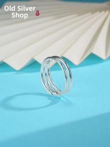 WU YUE JEWELRY | Sterling Silver 999 Tri-Ring Interlocking Ring