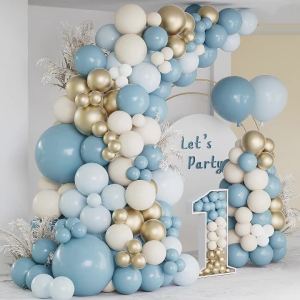 Macaron Dirty Baby Blue Balloon Garland Arch Kit Birthday Party Decoration Kids Boy Baby Shower Ballons Wedding Party Supplies