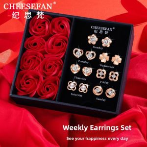 Luxury Seven-day Ear Studs Gift for Girlfriend