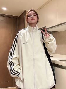 HetingHOME | Hetinghome American Style Sportswear Loose Mens Jacket Couples Love Transfer Autumn Trendy Brand Outerwear Polyester Fabric