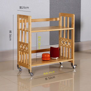 Student Solid Wood Floor Bookshelf Mobile Desk Side Shelf High School Student Storage Rack Luxury Sensation Economic Type