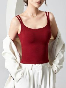 Red Yoga Small Sling Vest Female Outwear Xia Mei Back Bra Integrated Inner Wear Base Strap Showing Chest Pad Tops