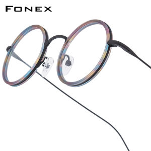 FONEX Acetate Titan Kính nữ thời trang mới thiết kế thương hiệu Retro Kính Tròn Khung người đàn ông cổ điển Nhật Bản chất lượng cao kính mắt cho mắt 85844
