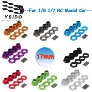 4PCS YSIDO Aluminum 17mm Hex Wheel Nuts Adapter for 1/8 1/7 ZD Racing HPI Redcat LRP TRAXXAS ARRMA HSP 94762 94081 RC Buggy Car