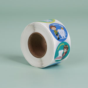 1 Roll Tooth Round Sticker Dental Cartoon Cute Teeth Shape Stickers Gifts Dentist Clinic Label DIY Kids Gift Decoration Decals