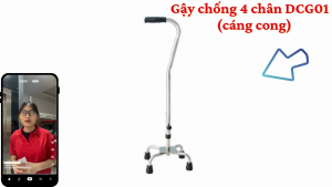 GẬY CHỐNG 4 CHÂN INOX DCG01 – ĐỨC CƯỜNG (Phân loại CONG)