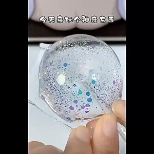Homemade polymer slime fluffy soft putty nano tape glue DIY bubble blowing