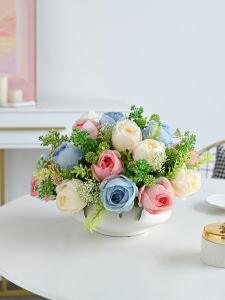 Luxurious Silk Flower Centerpiece for round Table High End Hotel Decorations Artificial Floral Arrangement Home Decoration Set