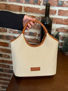 Elegant Summer Tote Bag Womens Large Capacity Bucket Commuter Versatile Handbag Canvas Material British Style Youth Daily Use