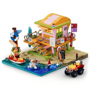Lumibricks | LED Lighted Coastal Lifesaving Station Model Building Set