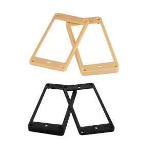 FLEOR 2Pcs Guitar Humbucker Pickup Mounting Frames Flat Bottom Pickup Rings Neck & Bridge for Electric Guitar (Black/Cream)