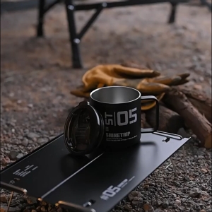 ShineTrip แก้ว MUG CUP Camping Stainless Cup 304 (ขนาด 350 ml) น้ำหนักเบา  แข็งแรงทนทาน พร้อมฝาสามารถ ปิด-เปิด ดื่มได้