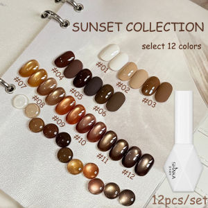 1-12pcs WS Autumn Winter Nails Gold Black White Glass Bead Cat Eye Gel Nail Polish Whitening Popular Nail Art Nail Supplies