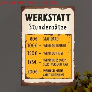 CIFbuy | Vintage German Mechanic Workshop Sign 2D Flat – Auto Repair Wall Plaque Garage Decor for Man Cave Gift for Mechanics & Car Lov