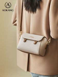 Aokang Womens Large Capacity Crossbody Bag 2025 New Style British Style Single Shoulder Bag Soft Comfortable Leather Handbag