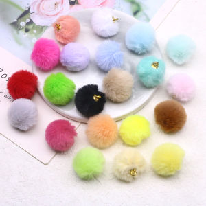 Faux Rabbit Fur Ball Beads round Beads Earring Bag Zipper Buckle Pendant DIY Jewelry Accessories Cloth Bead Fashion Accessories