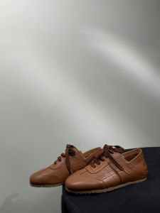 Koufansha Womens Casual Shoes Spring 2025 Double Wear Flat Heel Internal Heightening Knot Genuine Leather Deqin Shoes