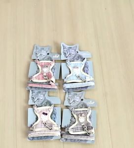 Bộ dây dắt cho Mèo kèm yếm ngực có bông hoạt hình - Love Pets Shop