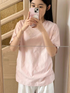 Pure Cotton round Neck Short Sleeve T-Shirt Women Summer Loose Slimming Versatile Lazy Half Sleeve Body Shirt Casual Top