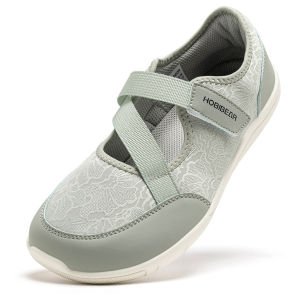 HOBIBEAR | HOBIBEAR Wide Width Mary Jane Flats Women Barefoot Ballet Shoes Adjustable Hook Loop Lightweight Zero Drop Shoes