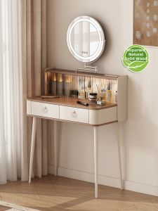 DMX | Mini Creamy Style Simple Space-saving Elegant Vanity with Mirror