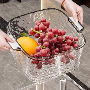 Luxury Modern Kitchen Sink Vegetable Washing Basket Drain Basket Living Room Fruit Tray Nordic Style Eco-friendly PET Material