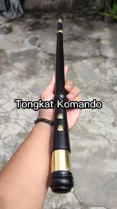 Tongkat Komando Kayu Kelor Hitam Variasi Alpaka Pangkat Melati 2