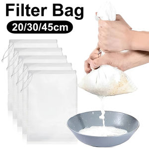 1/3ชิ้นตัวกรองโยเกิร์ตน้ำมันกาแฟชาถุงนมถั่วฟิลเตอร์ไวน์นมถั่วเหลือง การใช้งานสำหรับครัวตาข่ายเครื่องกรองถุงกรองไน ล่อนอาหาร