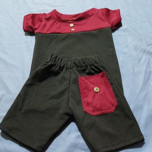 SETELAN ANAK 1-3 TAHUN UNISEKS TERBARU/ONE SET 2IN1 KARAMEL