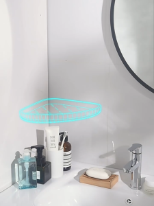 Ecoco Bathroom Storage Shelf Organizer 90-Degree Corner Rack Wall-Mounted Shower Storage Rack