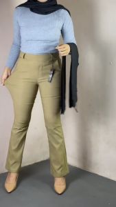 Celana kerja karet pinggang wanita JUMBO kualitas premium bisa MELAR HIGHWAISH