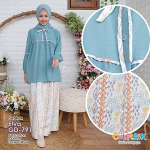 Setelan Rok Anak Perempuan Cutetrik Set Rok Panjang Baju Muslim Anak Cewek