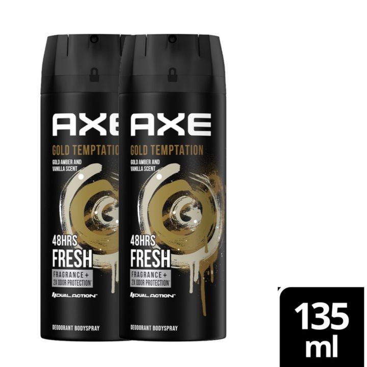 AXE Gold Temptation Gold Amber Vanilla Scent Deodorant Body