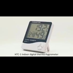 HTC-2 Thermometer Hygrometer Digital Higrometer Termometer Ruangan Clock Temperature Humidity HTC-2