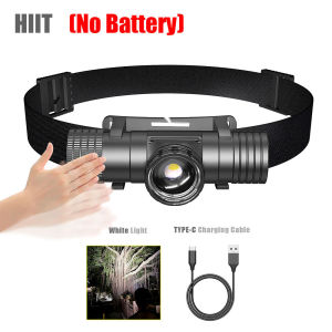 1*LED Headlamp Sensor Headlight USB Type-C 18650 Magnetic Tail Head Torch Camping Hunting Fishing Lamp Zoomable Flash Light