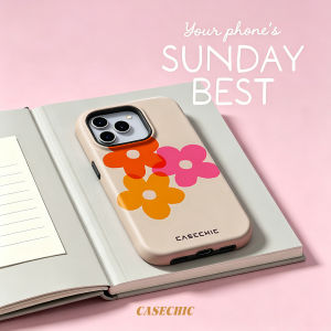 Potdemiel | Abstract Retro Flower For Case For iPhone 17 16 15 Pro Max TPU Anti-Scratch Outer Shell Raised Screen CaseChic