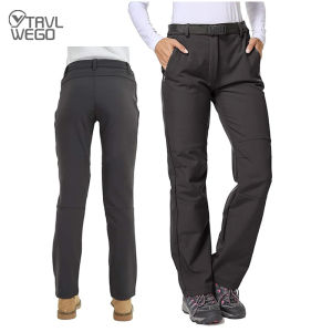 Women Winter Ski Trekking Pants Hiking Snow Autumn Outdoor Soft Shell Thick Cloth Keep Warm Windproof Warm Camping Trousers