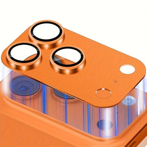 1 Miếng Dán Bảo Vệ Ống Kính Camera Sau Màu Cam Kính Cường Lực Kim Loại HD Full Cover Cho iPhone 17 ProMax 17Pro - Phim Bảo Vệ Camera Điện Thoại