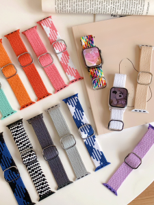 Adjustable Elastic Woven Suitable for Apple Watch Applewatch98765se Mens and Womens Quiet Strap