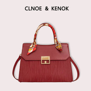 Stylish Auspicious Red Genuine Leather Handbag