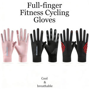 Summer Ice Silk Sun Protection Gloves Breathable Non-Slip Palm Touchscreen Cooling Gloves for Driving Cycling Outdoor Sport