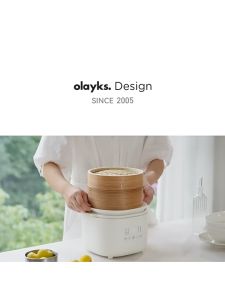 Olayks 1L Electric Slow Cooker with Steamer Ceramic Pot | Baby Food Stew Cooker for Baby Porridge Soup | Bird Nest Cooker 电炖锅 炖盅 慢炖锅 煲汤煲粥炖燕窝 竹蒸笼